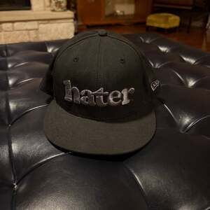 HATER New Era 59Fifty Fitted Hat Black Gray Under Brim Size 7 1/2